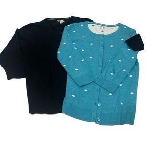 Merona bundle of two Blue and green Polka Dot Cardigans size S and M